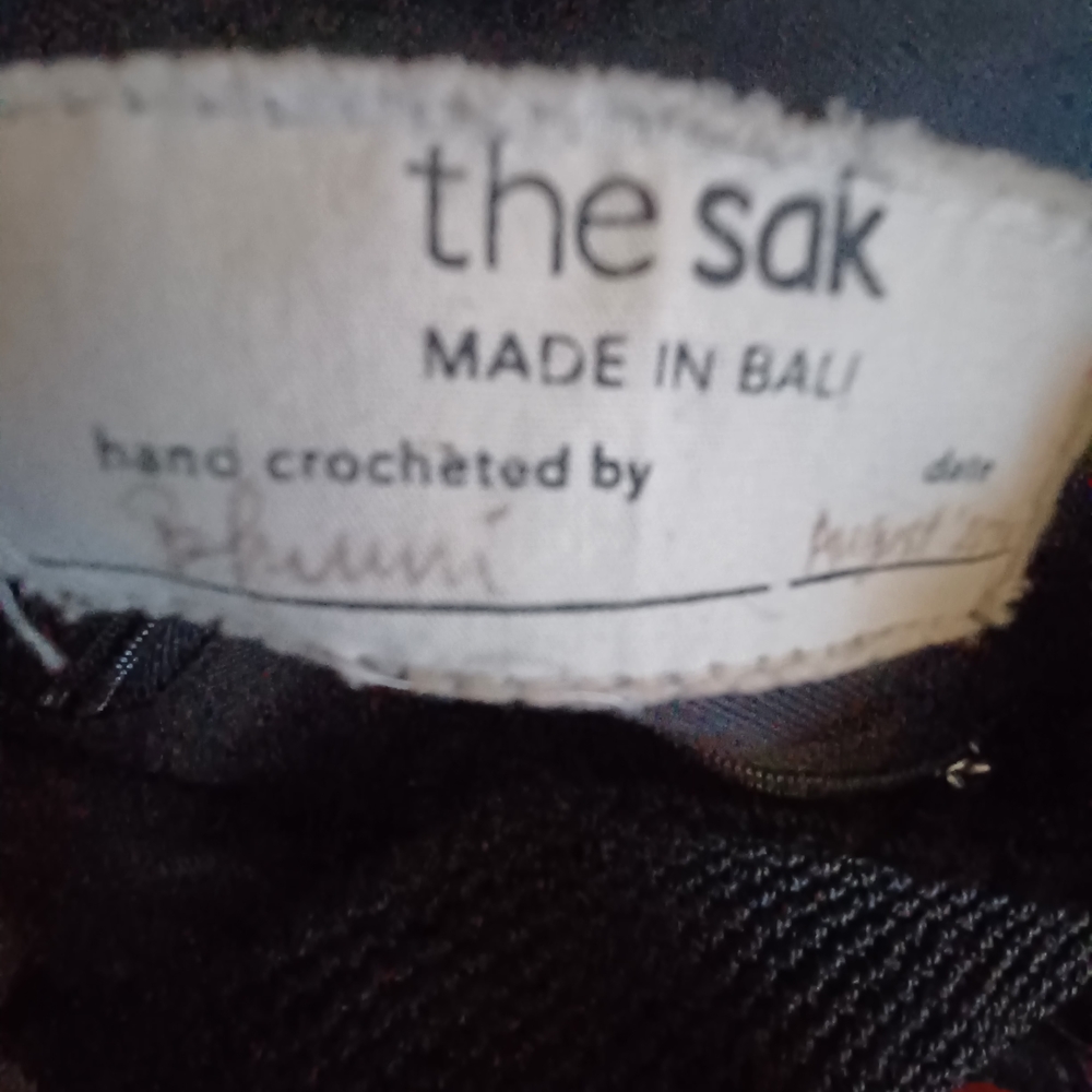 The Sak Womens Black Hobo Bag and Brown Beaded Crochet Made In Bali - Picture 7 of 10